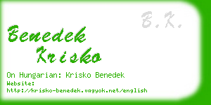benedek krisko business card
